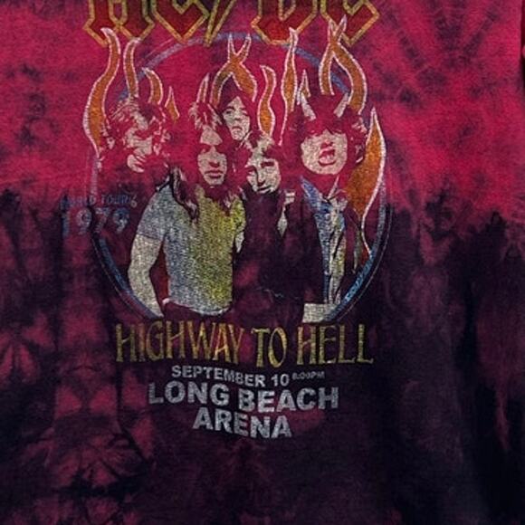 AC/DC Black Tie Dye Tee size S - Picture 7 of 9
